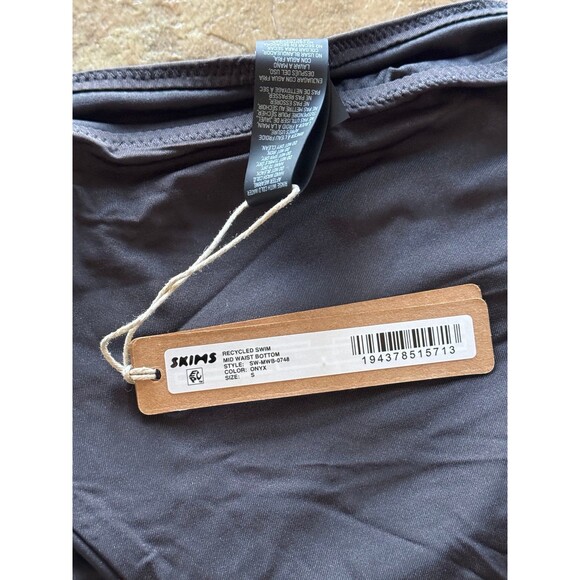 Skims Swim Mid Waist Bottom Onyx Small - Picture 9 of 9